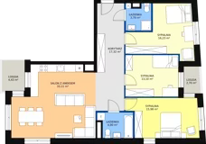 4 pokoje, mieszkanie 104,43 m², piętro 3, oferta nr 6, Wałbrzyska 21, Warszawa, Mokotów, Służew, ul. Wałbrzyska 21