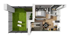 2 pokoje, mieszkanie 38,09 m², parter, oferta nr E/8, Osiedle Synteza bud. E, F, Gdańsk, Piecki-Migowo, Morena, ul. Lema