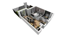 2 pokoje, mieszkanie 38,09 m², parter, oferta nr E/8, Osiedle Synteza bud. E, F, Gdańsk, Piecki-Migowo, Morena, ul. Lema