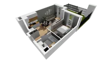 2 pokoje, mieszkanie 38,09 m², parter, oferta nr E/8, Osiedle Synteza bud. E, F, Gdańsk, Piecki-Migowo, Morena, ul. Lema