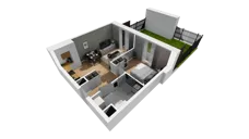2 pokoje, mieszkanie 40,70 m², parter, oferta nr E/9, Osiedle Synteza bud. E, F, Gdańsk, Piecki-Migowo, Morena, ul. Lema
