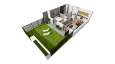 2 pokoje, mieszkanie 40,70 m², parter, oferta nr E/9, Osiedle Synteza bud. E, F, Gdańsk, Piecki-Migowo, Morena, ul. Lema