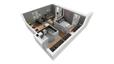 2 pokoje, mieszkanie 47,29 m², piętro 1, oferta nr E/23, Osiedle Synteza bud. E, F, Gdańsk, Piecki-Migowo, Morena, ul. Lema