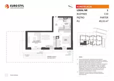 2 pokoje, mieszkanie 49,33 m², parter, oferta nr C10/1, Konstelacja - etap III, Gdynia, Pogórze, ul. Paderewskiego