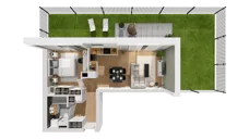 2 pokoje, mieszkanie 49,33 m², parter, oferta nr C10/1, Konstelacja - etap III, Gdynia, Pogórze, ul. Paderewskiego