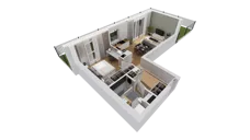 2 pokoje, mieszkanie 49,33 m², parter, oferta nr C10/1, Konstelacja - etap III, Gdynia, Pogórze, ul. Paderewskiego