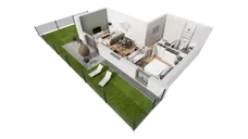2 pokoje, mieszkanie 49,33 m², parter, oferta nr C10/1, Konstelacja - etap III, Gdynia, Pogórze, ul. Paderewskiego