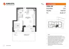 2 pokoje, mieszkanie 36,66 m², parter, oferta nr C10/9, Konstelacja - etap III, Gdynia, Pogórze, ul. Paderewskiego