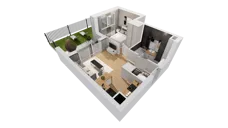 2 pokoje, mieszkanie 36,66 m², parter, oferta nr C10/9, Konstelacja - etap III, Gdynia, Pogórze, ul. Paderewskiego