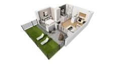 2 pokoje, mieszkanie 36,66 m², parter, oferta nr C10/9, Konstelacja - etap III, Gdynia, Pogórze, ul. Paderewskiego