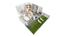 2 pokoje, mieszkanie 36,66 m², parter, oferta nr C10/9, Konstelacja - etap III, Gdynia, Pogórze, ul. Paderewskiego