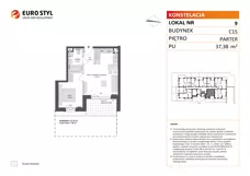 2 pokoje, mieszkanie 36,31 m², piętro 1, oferta nr C17/11, Konstelacja - etap IV, Gdynia, Pogórze, ul. Paderewskiego
