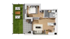 2 pokoje, mieszkanie 36,31 m², piętro 1, oferta nr C17/11, Konstelacja - etap IV, Gdynia, Pogórze, ul. Paderewskiego