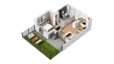 2 pokoje, mieszkanie 36,31 m², piętro 1, oferta nr C17/11, Konstelacja - etap IV, Gdynia, Pogórze, ul. Paderewskiego