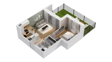 2 pokoje, mieszkanie 36,31 m², piętro 1, oferta nr C17/11, Konstelacja - etap IV, Gdynia, Pogórze, ul. Paderewskiego