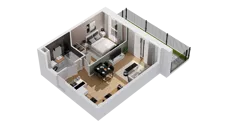 2 pokoje, mieszkanie 36,31 m², piętro 1, oferta nr C17/11, Konstelacja - etap IV, Gdynia, Pogórze, ul. Paderewskiego