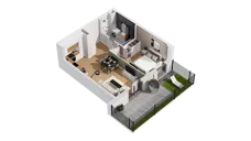2 pokoje, mieszkanie 36,31 m², piętro 1, oferta nr C17/11, Konstelacja - etap IV, Gdynia, Pogórze, ul. Paderewskiego