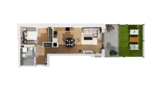 2 pokoje, mieszkanie 42,72 m², piętro 2, oferta nr C16/15, Konstelacja - etap IV, Gdynia, Pogórze, ul. Paderewskiego
