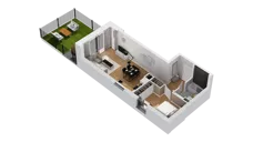 2 pokoje, mieszkanie 42,72 m², piętro 2, oferta nr C16/15, Konstelacja - etap IV, Gdynia, Pogórze, ul. Paderewskiego