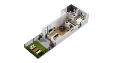 2 pokoje, mieszkanie 42,72 m², piętro 2, oferta nr C16/15, Konstelacja - etap IV, Gdynia, Pogórze, ul. Paderewskiego