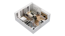 2 pokoje, mieszkanie 42,72 m², piętro 2, oferta nr C16/15, Konstelacja - etap IV, Gdynia, Pogórze, ul. Paderewskiego