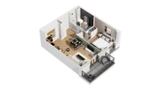 2 pokoje, mieszkanie 42,72 m², piętro 2, oferta nr C16/15, Konstelacja - etap IV, Gdynia, Pogórze, ul. Paderewskiego