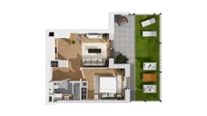 2 pokoje, mieszkanie 35,72 m², parter, oferta nr C17/1, Konstelacja - etap IV, Gdynia, Pogórze, ul. Paderewskiego