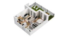 2 pokoje, mieszkanie 35,72 m², parter, oferta nr C17/1, Konstelacja - etap IV, Gdynia, Pogórze, ul. Paderewskiego