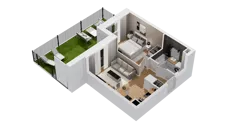 2 pokoje, mieszkanie 35,72 m², parter, oferta nr C17/1, Konstelacja - etap IV, Gdynia, Pogórze, ul. Paderewskiego