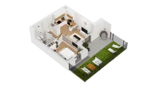 2 pokoje, mieszkanie 35,72 m², parter, oferta nr C17/1, Konstelacja - etap IV, Gdynia, Pogórze, ul. Paderewskiego