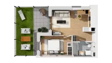 2 pokoje, mieszkanie 33,69 m², parter, oferta nr C17/2, Konstelacja - etap IV, Gdynia, Pogórze, ul. Paderewskiego