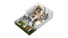 2 pokoje, mieszkanie 33,69 m², parter, oferta nr C17/2, Konstelacja - etap IV, Gdynia, Pogórze, ul. Paderewskiego