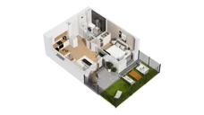 2 pokoje, mieszkanie 33,69 m², parter, oferta nr C17/2, Konstelacja - etap IV, Gdynia, Pogórze, ul. Paderewskiego