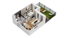 2 pokoje, mieszkanie 33,69 m², parter, oferta nr C17/2, Konstelacja - etap IV, Gdynia, Pogórze, ul. Paderewskiego