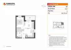 2 pokoje, mieszkanie 33,75 m², piętro 1, oferta nr C17/12, Konstelacja - etap IV, Gdynia, Pogórze, ul. Paderewskiego