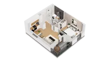 2 pokoje, mieszkanie 33,75 m², piętro 1, oferta nr C17/12, Konstelacja - etap IV, Gdynia, Pogórze, ul. Paderewskiego