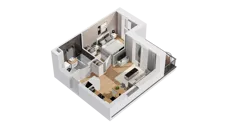 2 pokoje, mieszkanie 33,75 m², piętro 1, oferta nr C17/12, Konstelacja - etap IV, Gdynia, Pogórze, ul. Paderewskiego