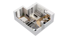 2 pokoje, mieszkanie 33,75 m², piętro 3, oferta nr C17/26, Konstelacja - etap IV, Gdynia, Pogórze, ul. Paderewskiego