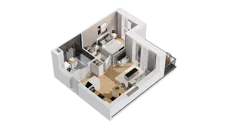 2 pokoje, mieszkanie 33,75 m², piętro 3, oferta nr C17/26, Konstelacja - etap IV, Gdynia, Pogórze, ul. Paderewskiego