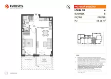 2 pokoje, mieszkanie 43,11 m², parter, oferta nr B/4, Przystań Brzeźno - etap II, Gdańsk, Brzeźno, ul. Uczniowska