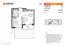 2 pokoje, mieszkanie 37,67 m², parter, oferta nr C/26, Przystań Brzeźno - etap II, Gdańsk, Brzeźno, ul. Uczniowska