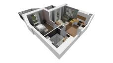 2 pokoje, mieszkanie 38,68 m², parter, oferta nr F/1, Osiedle Warszawska - etap I, Gdańsk, Ujeścisko-Łostowice, Ujeścisko, ul. Warszawska