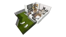2 pokoje, mieszkanie 38,68 m², parter, oferta nr F/1, Osiedle Warszawska - etap I, Gdańsk, Ujeścisko-Łostowice, Ujeścisko, ul. Warszawska