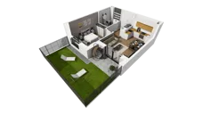 2 pokoje, mieszkanie 39,45 m², parter, oferta nr F/4, Osiedle Warszawska - etap I, Gdańsk, Ujeścisko-Łostowice, Ujeścisko, ul. Warszawska