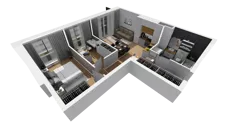 3 pokoje, mieszkanie 54,62 m², piętro 1, oferta nr E/12, Osiedle Synteza bud. E, F, Gdańsk, Piecki-Migowo, Morena, ul. Lema