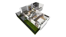 3 pokoje, mieszkanie 54,62 m², piętro 1, oferta nr E/12, Osiedle Synteza bud. E, F, Gdańsk, Piecki-Migowo, Morena, ul. Lema