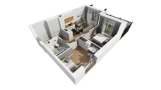 3 pokoje, mieszkanie 48,26 m², parter, oferta nr E/3, Osiedle Synteza bud. E, F, Gdańsk, Piecki-Migowo, Morena, ul. Lema