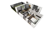 3 pokoje, mieszkanie 47,46 m², piętro 6, oferta nr F/66, Osiedle Synteza bud. E, F, Gdańsk, Piecki-Migowo, Morena, ul. Lema