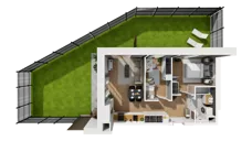 3 pokoje, mieszkanie 50,57 m², parter, oferta nr E/10, Osiedle Synteza bud. E, F, Gdańsk, Piecki-Migowo, Morena, ul. Lema