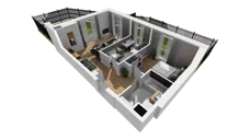 3 pokoje, mieszkanie 50,57 m², parter, oferta nr E/10, Osiedle Synteza bud. E, F, Gdańsk, Piecki-Migowo, Morena, ul. Lema